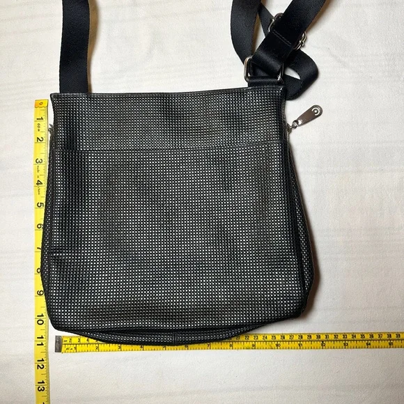 Black Urban Oxide Crossbody Bag with Silver Accents - Picture 3 of 4